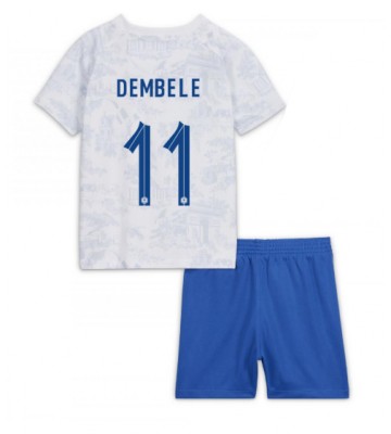 Francja Ousmane Dembele #11 Koszulka Wyjazdowych Dziecięca MŚ 2022 Krótki Rękaw (+ Krótkie spodenki)